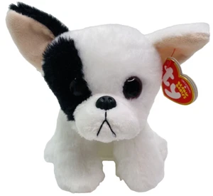 NWT TY Beanie Babies Marcel White Black Boston Terrier Puppy Dog 6" Plush 2021 - Picture 1 of 8