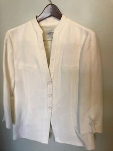Blazer in lino bianco Armani Collezione nuovo con etichetta - Taglia 12 - Foto 1 di 6