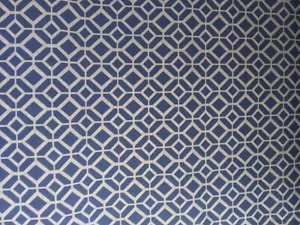Richloom Solarium Outdoor Fabric~Blue White Geo Polyester Canvas~3 Yards x 54" W - Picture 1 of 5