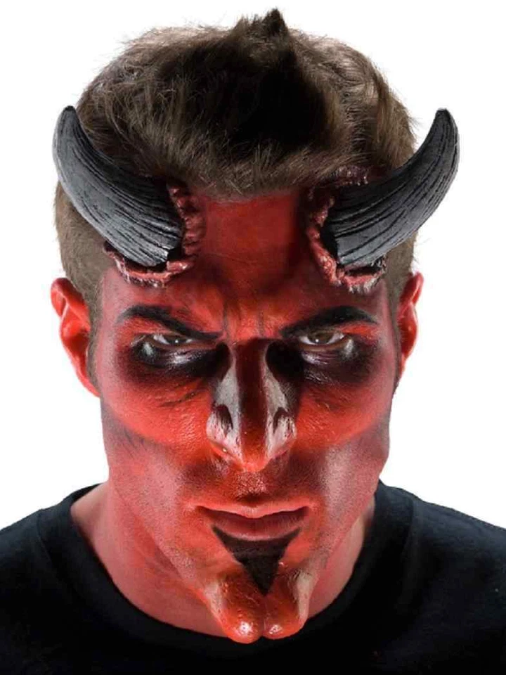 Grande Cuernos de Diablo Demonio Vestido Elegante Halloween Disfraz Maquillaje Látex Prótesis Foto 1 de 1