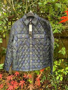 Brooks Brothers Men's Diamond Quilted Tartan Check Button Up Jacket XL