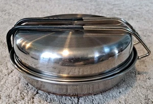 Copper Bottom Nesting Stainless Steel 4 Piece Heavyweight Camp Cookware Mess Kit - Picture 1 of 8