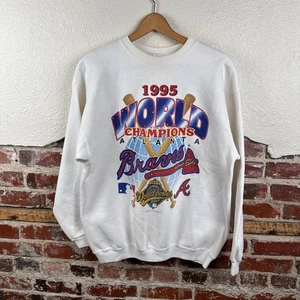 Vintage Atlanta Braves Sweatshirt Mens Large MLB Baseball World Series Champions - Picture 1 of 11