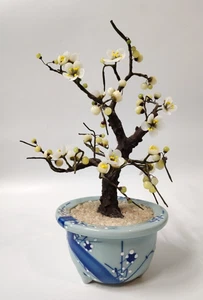 Vintage Gumps Jade Peking Glass Blossom Bonsai Tree Decorative Ceramic Pot - Picture 1 of 10