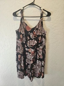 Torrid 1 1X 14/16 Black Floral Butterfly Super Soft Jumpsuit Romper Sleeveless  - Picture 1 of 5