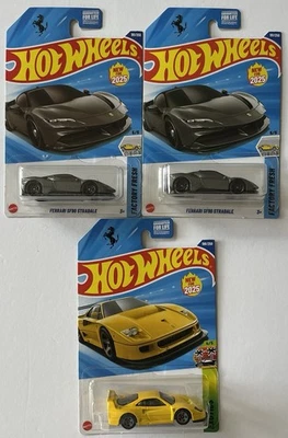 Lot Of 3 2025 Hot Wheels  (1) FERRARI F40 Yellow And (2) SF90 Stradale Grey - Image 1 of 4