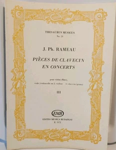 VINTAGE JEAN PHILLIPE RAMEAU PIECES DE CLAVECIN PIANO Violin SHEET MUSIC BOOK - Picture 1 of 7
