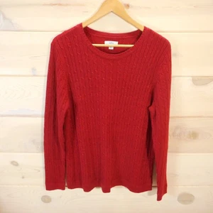 Croft & Barrow Women's XXL Cable Knit Sweater Crew Neck Pullover Red Holiday - Picture 1 of 11