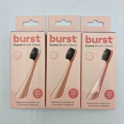 Cabezales de repuesto originales para cepillo de dientes eléctrico sónico BURST Pro - oro rosa (paquete de 3) Foto 1 de 4