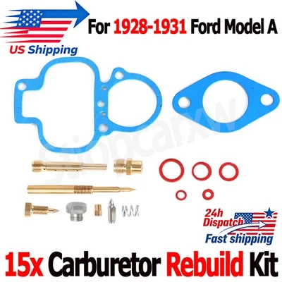 15x Kit de reconstrucción de carburador juntas para Ford Modelo A 1928-1931 Carb 1929 1930 Foto 1 de 4