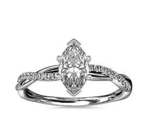 2.25 Ct Marquise IGI Certified Lab Grown Wedding Diamond Rings 14K White Gold - Picture 1 of 7
