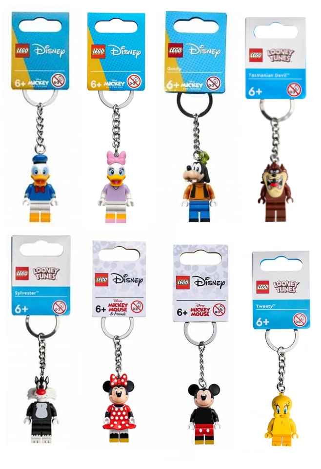 Lego Official Minifigure Key Chains Disney Looney Tunes Brand New 2021 You Pick! - Image 1 of 1