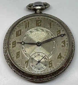 RECORD POCKET WATCH 6 Jewels Swiss Needs a Service - Picture 1 of 23