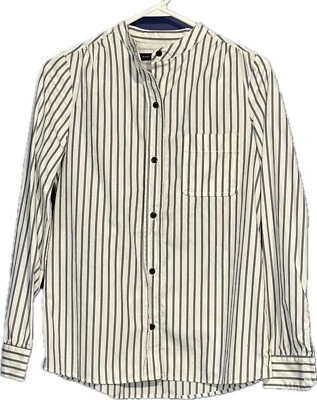 Marc by Marc Jacobs Cotton Striped Button Up Shoulder Pleats Sz 2 - Image 1 of 4
