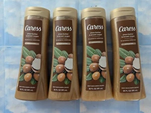LOT (4) CARESS SHEA BUTTER & BROWN SUGAR EXFOLIATING BODY WASH 20 FL OZ - Picture 1 of 1