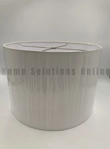 Pottery Barn Gallery Textured Linen Straight-Sided Lamp Shade White Large #X741 - Picture 1 of 3