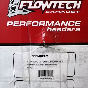 Flowtech 11146FLT Shorty Headers ‘07-14 Toyota Tundra 5.7L V8 Tube: 1-5/8” Nat - Foto 1 di 8