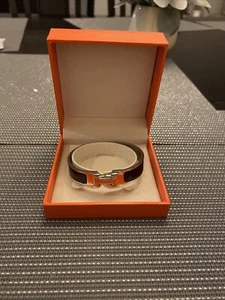 Hermes Clic H Bracelet Silver And Black PM - Picture 1 of 2