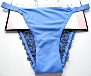 VICTORIA'S SECRET PINK String Bikini Panty VS Blue S M L XL Lace Back - Picture 1 of 5