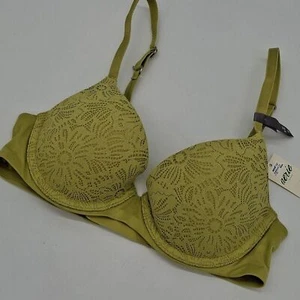 Aerie Bra Womens 30C Sunnie Demi Push Up Blossom Lace Tomboy Green 30C - Picture 1 of 6