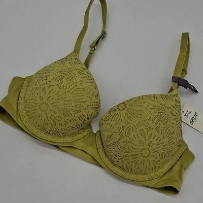 Aerie Bra Womens 30C Sunnie Demi Push Up Blossom Lace Tomboy Green 30C - Image 1 of 4