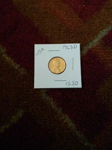 1963 - D  Lincoln  Memorial  Cent  BU    Red  Nice  US  Coin  Combined Shipping - Picture 1 of 3