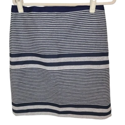 J. Crew женщин 8 синий в полоску печать Tweed с подкладкой мини прямой карандаш юбка - Изображение 1 из 4