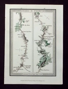 CORNWALL, LISKEARD, LOSTWITHIEL, LANLIVERY, original antique map, MOGG, 1817 - Picture 1 of 4