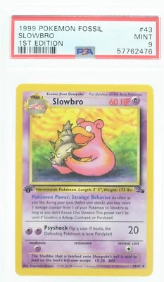 PSA 9 MINT 1999 Pokémon Fossil #43 Slowbro 1st Edition !!! - Image 1 of 4
