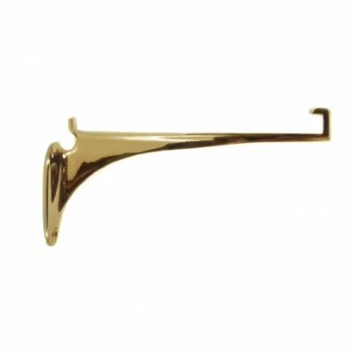 "Kelsall" Polished Brass Glass Shelf Bracket 9cm x 18cm - Image 1 of 2