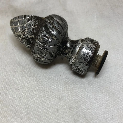 Vintage Pinecone Acorn or Pineapple Shaped Cast Metal Finial Cover