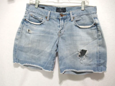 Lucky Brand Size 4/27 Laguna Short Light Washed Distressed Denim Bermuda Shorts - Image 1 of 4