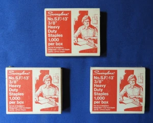 Swingline 3/8" Heavy Duty Staples No.S.F.-13 1,000 staples per box - 3 Boxes - Picture 1 of 6