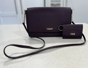 KATE SPADE NEW YORK LEATHER FLAP CROSSBODY SHOULDER BAG WALLET SET - Picture 1 of 17