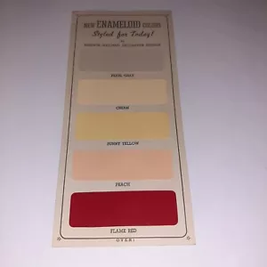 Original Paint Sample Chip Ad Sheet Sherwin-Williams Enameloid 3.5x8" - Picture 1 of 2