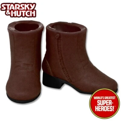 Mego Starsky and Hutch Brown Boots Shoes Set for Custom 8” Action Figure Parts - Image 1 of 2
