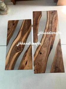 Made To Order Epoxy Table Top Walnut Resin River Table Top Modern Kitchen Decor - Picture 1 of 2