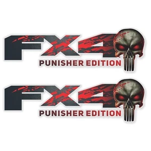 FX4 Punisher Edition Decals for Ford F150 truck, Replacement Stickers, Set of 2 - Picture 1 of 6