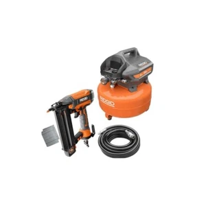 RIDGID 6 Gal. Electric Pancake Air Compressor and 18-Gauge 2-1/8 in. Brad Nailer - Picture 1 of 2