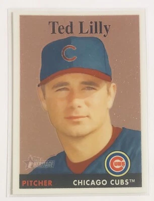 Ted Lilly 2007 Topps Heritage Chrome 975/1958 Chicago Cubs #28 - Image 1 of 2