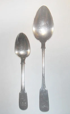 2 CUCHARAS ANTIGUAS 875/1000 DE PLATA RUSAS DEL SIGLO XIX 1860 con sello  Foto 1 de 4