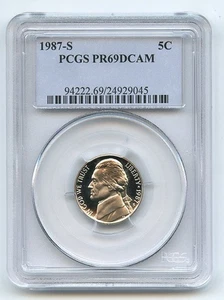 1987 S 5C Jefferson Nickel Proof PCGS PR69DCAM - Picture 1 of 1