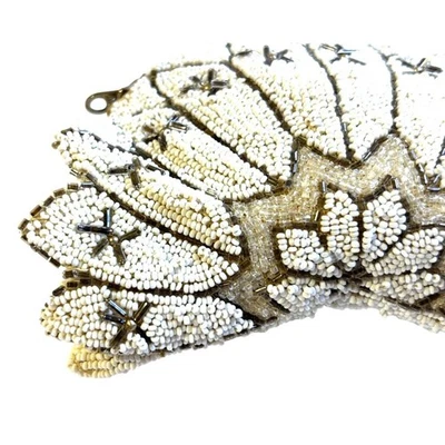 RARE Beautiful Antique Clamshell Beaded Purse, Made In France vintage elegance - Image 1 of 4
