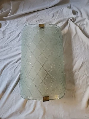 Aplique de pared italiano de latón/vidrio de mediados de siglo al estilo de Pietro Chiesa LEER  Foto 1 de 4