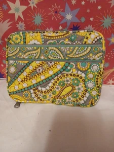 Vera Bradley iPad Tasche blau gelb Paisley gesteppt Boho Hippie 9"x6,5" - Bild 1 von 3