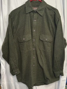 Vtg Moose Creek Legendary Flannel Shirt Mens Sz M Green Solid Heavy EUC - Picture 1 of 4