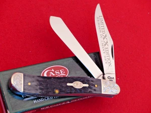 Case XX USA Limited Mint Black Bone 6240 Dogleg Trapper Scrolled Heftbacken Messer - Bild 1 von 5
