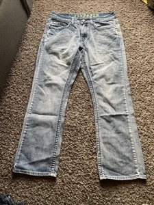 Flypaper Jeans Men’s 32x30 Blue Bootcut Straight Fit Distressed Denim Embroidery - Bild 1 von 11
