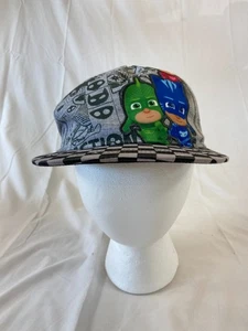 Gorra de béisbol juvenil PJ Masks gorra con tirantes gris a cuadros dibujos animados al aire libre OSFM - Imagen 1 de 12