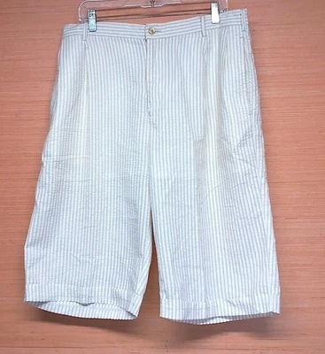 Pantalones Cortos Trust USA Algodón Blanco con Rayas Tostadas Para Hombre Etiqueta 36 Medido 35 x 13 Foto 1 de 4